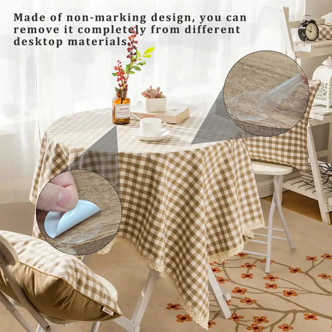 Clear Tablecloth Clips Pack Of 100 With Heavy Duty Adhesive No Residue Windproof Stay Put Table Cover Holders For Indoor and Outdoor Decor