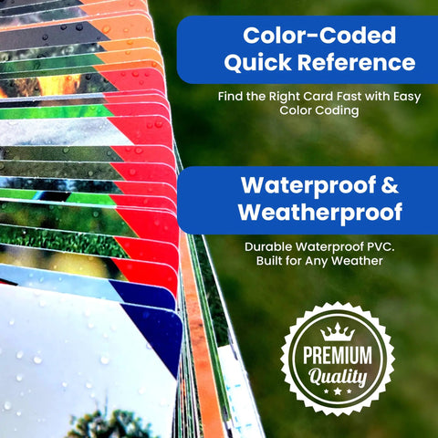 Golf Reference Cards For On Course Mastery Cheat Sheet For 33 Of Golf Hardest Shots Waterproof PVC With Sturdy Carabiner