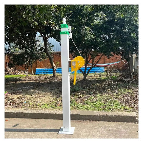 Heavy Duty 6 Meter Square Steel Telescopic Mast Boasting Smooth Manual Hand Crank Action For No Sweat Setup And Bulletproof Stability view in outdoor setting.