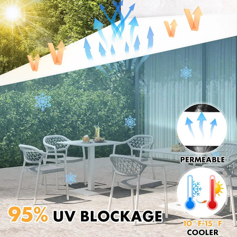 15 Ft Triangle Sun Shade Sail Canopy Waterproof UV Blocking Outdoor Cover For Patio Pergola Backyard Garden Deck Or Pool Area