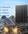 200 Foot Solar String Lights Outdoor Waterproof With Remote Control, shatterproof and weatherproof solar panel, wet environment.