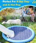 Splash Pad For Dogs And Kids, Anti Slip Dog Pool For Large Dogs, 0.58mm Thickened Durable Outdoor Water Play Mat, 67 Inch, Blue