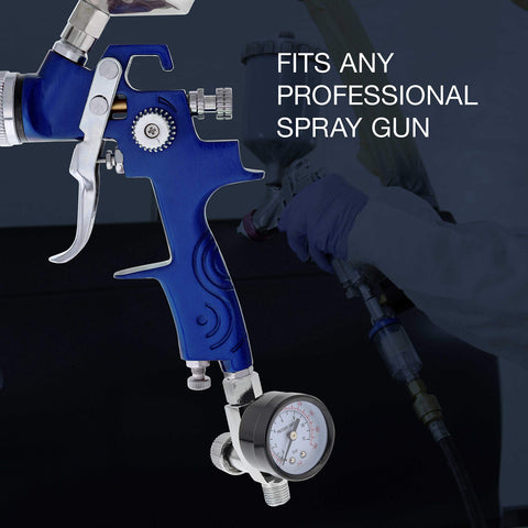 Air Adjusting Valve Regulator With Gauge For Spray Guns And Pneumatic Tools One Quarter Inch NPT Dial In Pro Grade Precision