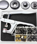 15Mm Metal Snap Fastener Kit With Pliers And Adapter 40Set Dope Black Button Snaps Press Studs For Leather Jackets Jeans