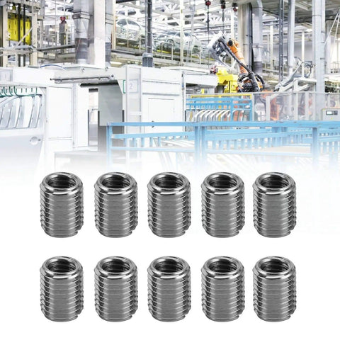 10Pcs Self Tapping Thread Inserts Kit M8x1 Male And M6x1 Female Threads With Extension Sleeve Conversion For Dope Solid Thread Upgrades And Quick Metal And Furniture Fixes, 303 stainless
