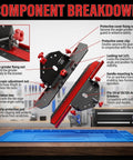 45 Degree Tile Chamfer Jig For 4.5 Inch And 5 Inch Angle Grinders Built Tough Bevel Cutting Tool For Precise Burr Free Tile Edges Easy Tiling Finish Includes Gloves, component breakdown