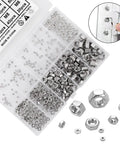 Massive 380Pcs Hex Nuts Set for DIY Projects, assorted M1 to M6 sizes in organizer box, stainless steel 18-8, easy grip hardware.
