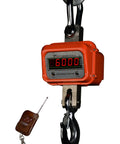 Heavy Duty Digital Crane Scale With Bright LED Screen And Two Pound Increments Spanning Six Thousand Lbs Capacity, with wireless remote and hook.
