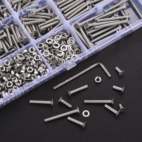 Ultimate 810 Piece M3 Screws Set With 304 Stainless Steel Flat Head Hex Socket Cap Screws Countersunk Bolts Nuts And Washers metric assortment