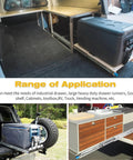Heavy Duty Drawer Slides with Lock 12 Inch Built To Last for Deep Drawers 3 Fold Full Extension to 24 Inches 250 Lb Load Capacity Side Mount Ball Bearing Rails Industrial Locking Rail Smooth Glide for Cabinets Tool Chests and Drawers in RV and truck storage