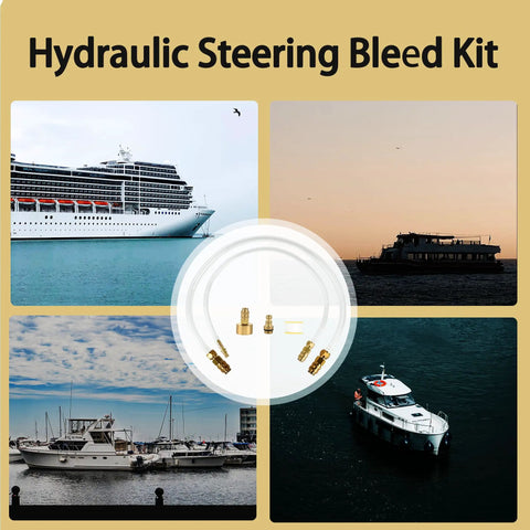 Hydraulic Steering Bleed Kit With Quick Connect Filler Hose For All Outboard Sterndrive And Inboard Systems Universal Refilling And Bleeding Tool For Smooth Reliable Steering Maintenance
