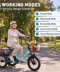 Fat Tire Electric Trike For Adults With Basket Foldable 1000W Peak Motor 3 Wheel Ebike With 18x3 Fat Tires 48V 648Wh Removable Battery Step Through Design Pedal Assist Up To 55 Miles, rider with front and rear baskets