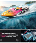 12 Inch RC Boat For Kids And Adults, Fast 25 KPH Remote Control Speed Boat With Dual Batteries, waterproof pink design