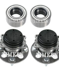 Front And Rear Wheel Bearing And Hub Assembly Kit For Kia Rio FWD 2012 2017 Drop In Ready Replacement OE Grade High Performance