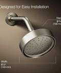 Purist Single Function Showerhead 2.5 GPM With High Pressure 66 Nozzles Delivers Focused Coverage And Big Drops In Vibrant Brushed Nickel