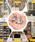 Premium Nickel Shelf Pegs Kit With 124 Pieces Of Five Smooth Styles Including L Shaped Dowel Pins and Spoon Holders for cabinet and glass shelves.