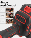 Cordless Four And A Half Inch Angle Grinder With 18.5V Brushless Motor Beefy Battery Powered Cut Off Tool Kit Includes Two 3.0Ah Batteries And Charger For Metal Stone Tile Cutting And Grinding And Rust Removal, 3-stage speed control