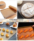 3 Pack Non Stick PTFE Sheets For Heat Press 12 By 16 Inches Heat Transfer Mats shown with baked goods