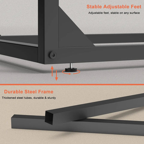 Set Of 2 C Shaped End Tables That Slide Under The Sofa showcasing adjustable feet and durable steel frame