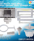 Wide Mouth Thru Wall Above Ground Pool Skimmer Kit With Beefy ABS Construction Universal Fit Return Fitting Vacuum Plate Leaf Basket Replacement For SP1091WM Skimmer components