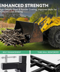 Clamp On Debris Forks For 48 Inch Bucket With 2500 Lbs Capacity Heavy Duty Quick Attach Pallet Forks For Tractor Loader And Skid Steer Built To Haul Get The Job Done Fast During Loading And Unloading with enhanced bolt strength, lifting branches.
