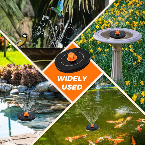 Sun Powered Bird Bath Fountain Pump With Eight Nozzles 4W Solar Panel Upgrade 2026 in pools, bird baths, and ponds