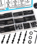 Complete M3 Hex Socket Head Cap Screws Kit With Nuts Washers And Lock Washers, M3 30 35 40 45 50mm Metric Bolts, 420 Pcs