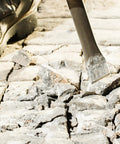 1 Inch By 18 Inch Flat Chisel For SDS Max Hammer Steel Beefy Heavy Duty Concrete Removal And Demolition Tool in action on pavement