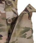 Close-up of buttons and fabric detail on Men's Lightweight Ocp Tactical Cargo Pants Quick Dry Moisture Wicking Mil Spec Combat Trousers.