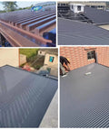 Built Tough As Nails All Weather Roofing Panels And Insulated Ceiling Tiles For Sheds Pergolas And Detached Garages Featuring Hardcore Aluminum Cladding In Fully Custom Sizes on rooftops from different angles.