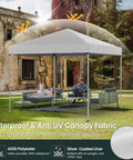 Easy Up 10x10 Pop Up Canopy Tent With Heavy Duty Frame Hangout Ready Beach Shade Shelter shown with waterproof UV fabric outdoors