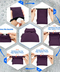 Step-by-step use of Three Pack Waterproof Dry Bags Set for Outdoor Adventures, Mini Roll Top Pouches that keep gear dry.