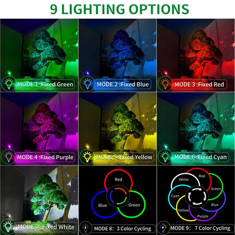 4 Pack Halloween Solar Spot Lights Outdoor RGB Color Changing Waterproof Spotlights Set for Yard Driveway Trees Christmas Decor Landscape Lighting for Garden Pathway and Patio