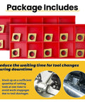 Carbide Turning Inserts Set 20Pcs CCMT32.51 CCMT09T304 Multilayer Coated for Steel and Stainless Steel Machining, CNC Lathe Inserts