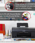 Wireless MegaTank Photo All In One Printer With Alexa Compatibility Smart Reorders Ink Refill No Fuss Print Copy Scan Black Finish