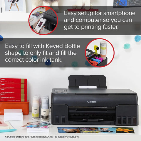 Wireless MegaTank Photo All In One Printer With Alexa Compatibility Smart Reorders Ink Refill No Fuss Print Copy Scan Black Finish