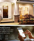 Smartphone controlling 3 Way WiFi Smart Light Switches 4 Pack With 2.4GHz Connectivity on porch light remotely.