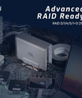 Tough Aluminum Four Slot Nvme M.2 Ssd Enclosure With Blazing Usb4 Kick Thunderbolt Sync and optimized for RAID setups.