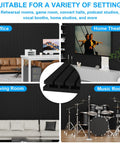 Super Thick High Density Black Acoustic Foam Panels Four Pack Sound Deadening Wall Tiles for various settings like office and music room.