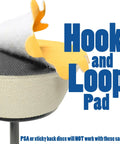 Close-up of hook and loop pad from Peachtree Gold Bowl Sanding Mandrel Kit For Curved And Flat Surfaces With Round Sanding Discs 129 Piece