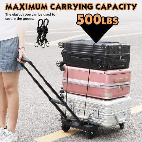 Heavy Duty Hand Truck 500 Lb Capacity With One Touch Retractable Handle And Extendable Plate carrying luggage