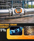 3 Inch Waterproof Outdoor Ready Water Flow Meter IP68 Digital Inline Fuel Flowmeter With NPT Thread installed on metal pipe