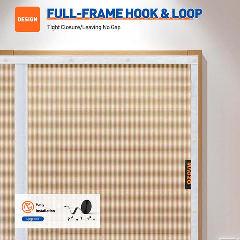 Magnetic Screen Door For 32 By 80 Inch Door Fit With 34 By 81 Inch Mesh Strong Magnetic Closure Reinforced Hook And Loop For Patio