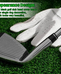 12Pcs Golf Ferrules Set For Irons 0.355 Inch Tip shown with golf club, glove, and tee on grass