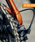 Close-up of bike frame with Universal Derailleur Hanger for SRAM UDH Standard Beefed Up 6061 Alloy Body with black finish.
