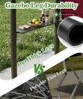 8x8 Ft Grill Gazebo with Thick Leg Durability vs Portable Thin Legs