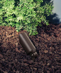 Six Inch Outdoor Accent Light In Textured Architectural Bronze Low Voltage 12V LED Adjustable Spotlight With MR16 Bi Pin Socket
