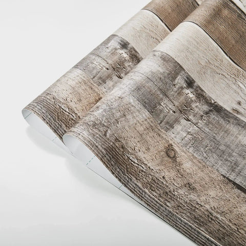 Close-up of Natural Wood Grain Contact Paper Peel And Stick Wallpaper 17.3 Inch By 120 Inch Self Adhesive Removable Faux Wood Plank