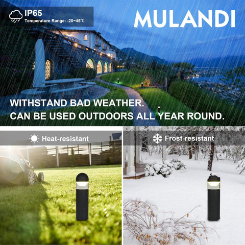 2W DC 12V Low Voltage LED Landscape Bollard Pathway Lights Waterproof Die Cast Aluminum Housing 3000K warm white outdoor use