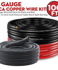 4 Gauge Copper Clad Aluminum Automotive Wire Kit 50 Feet Total With 25 Feet Red And 25 Feet Black Half Inch Wire Loom